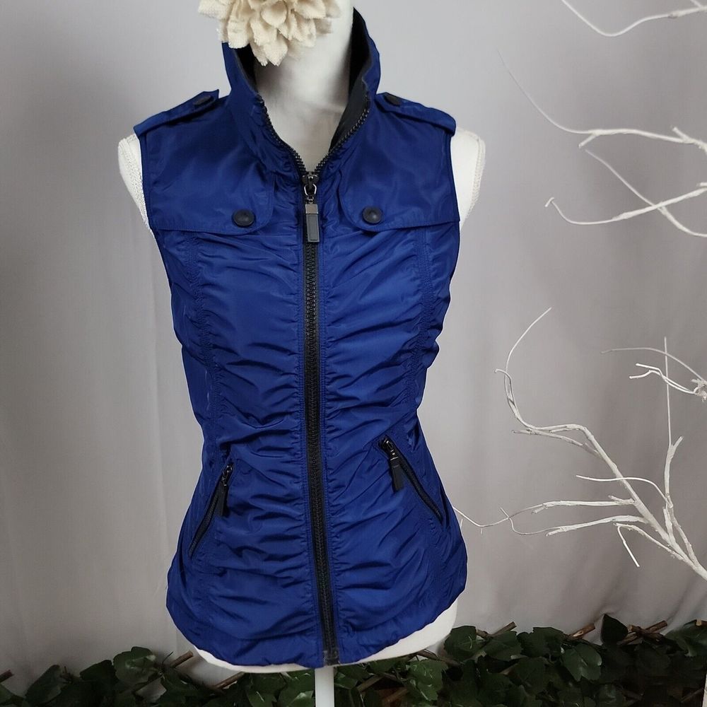 Chico's Zenergy Women's Vest Navy Size 1 Full Zip  Sleeveless High Neck